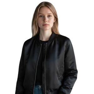 SAN JOY BLACK & WHITE BOMBER SZ.M EUC.